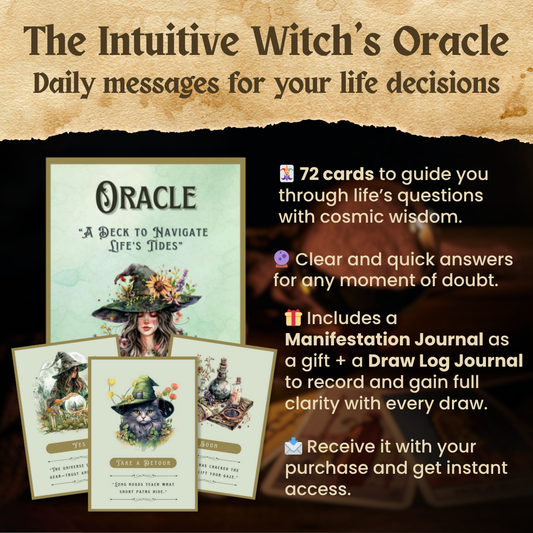 The Intuitive Witch’s Oracle 🔮✨ Daily Messages for Your Life Decisions + Tracking Journal & Magical Wallpapers 🎁 (Free Gift)