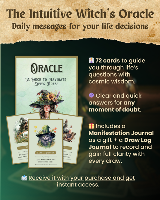 The Intuitive Witch’s Oracle 🔮✨ Daily Messages for Your Life Decisions + Tracking Journal & Magical Wallpapers 🎁 (Free Gift)