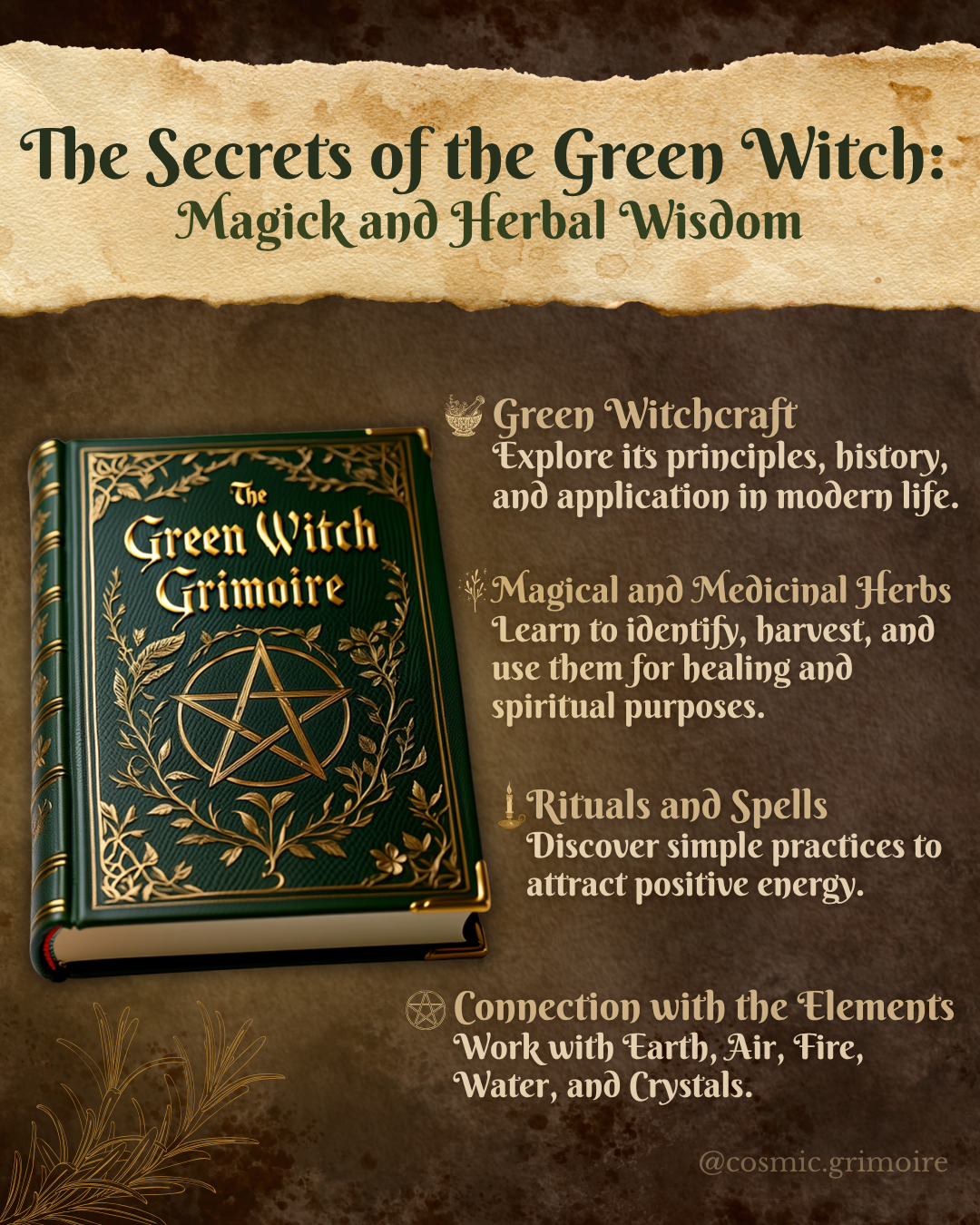 The Secrets of the Green Witch 🍃 Magick and Herbal Wisdom 🌿✨ • 121 Pages