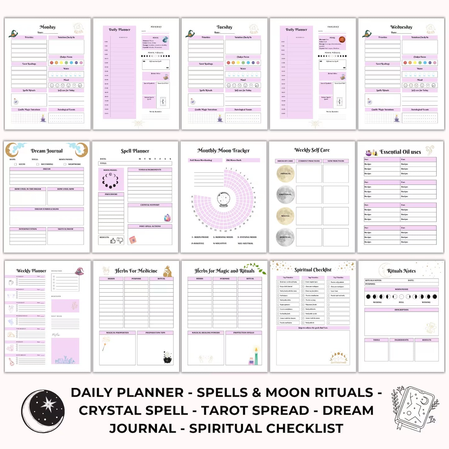 ✨ 2026 Witch’s Planner — 200 Pages of Moon Magic, Tarot & Astrology ✨