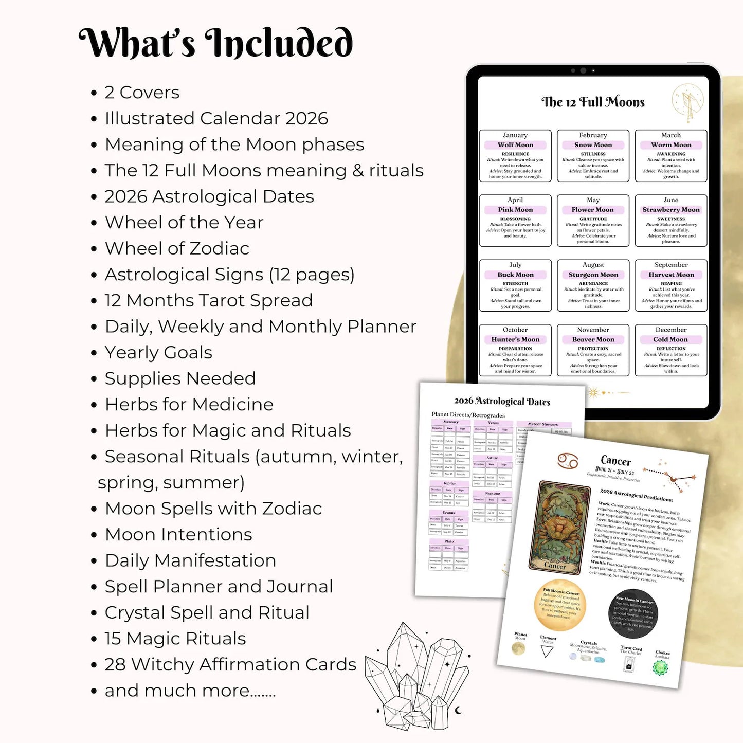 ✨ 2026 Witch’s Planner — 200 Pages of Moon Magic, Tarot & Astrology ✨